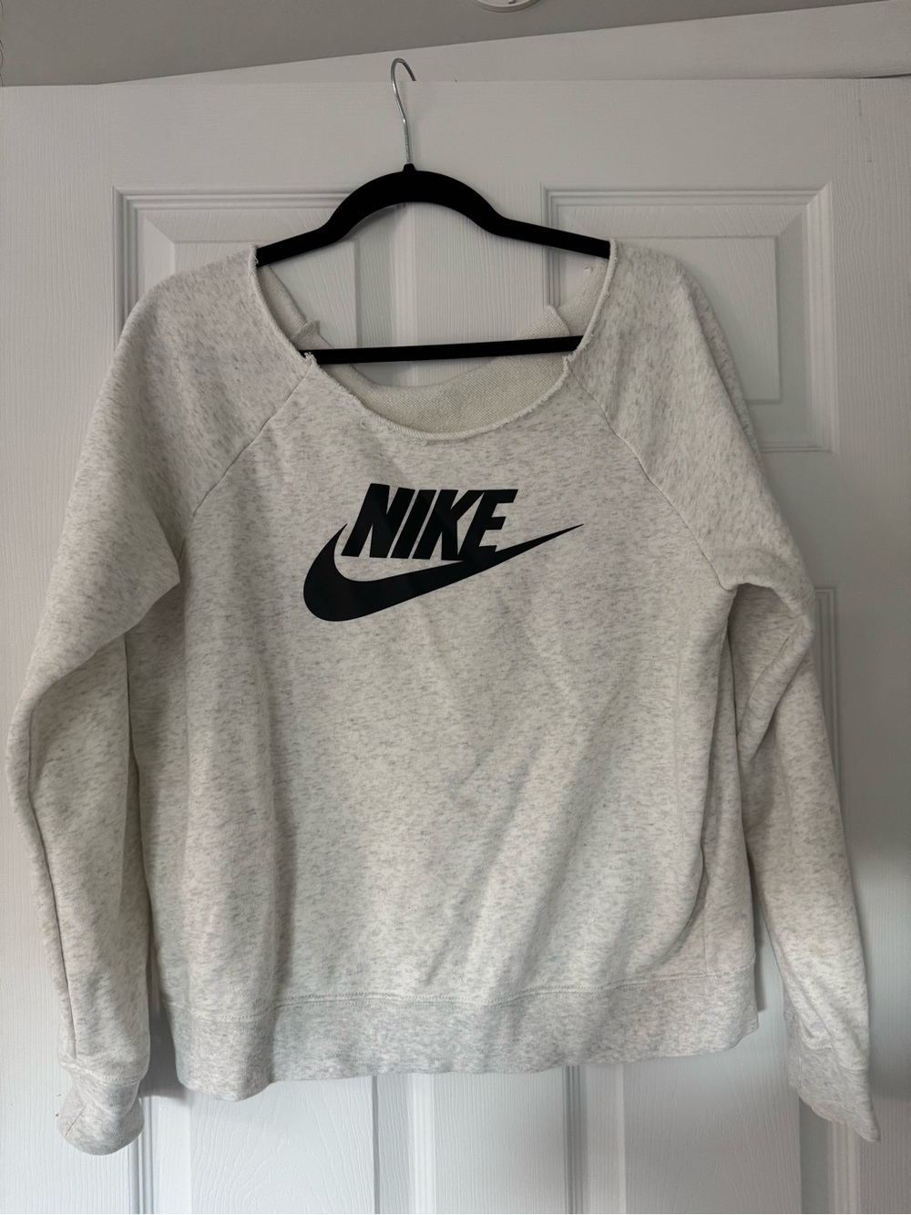 Nike Light Heather Gray Sweatshirt with Black Swoosh